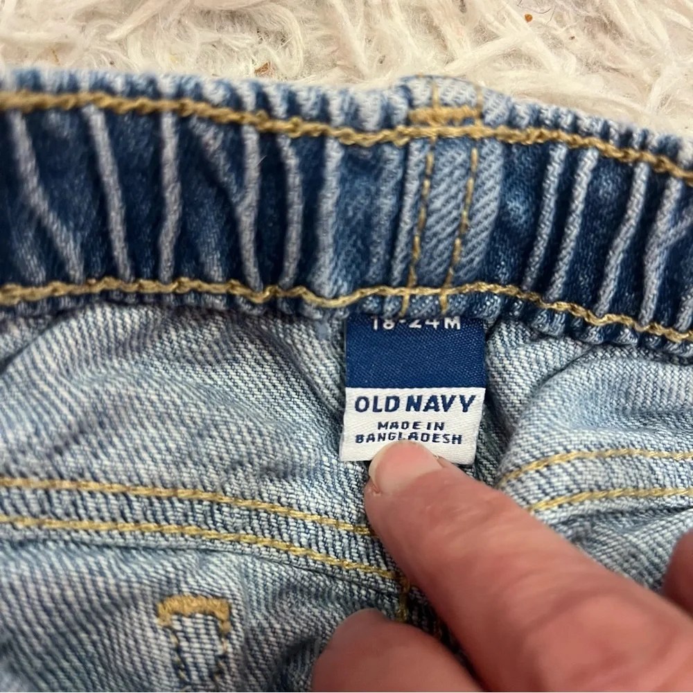 Old Navy Love Patchwork Heart Denim Jeans Infant 18-24 months